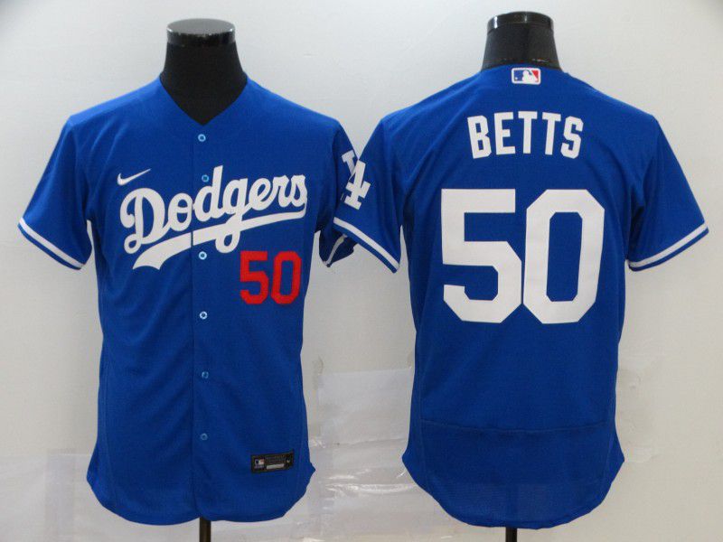Men Los Angeles Dodgers #50 Betts Blue Elite Nike Elite MLB Jerseys